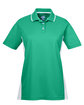 UltraClub Ladies' Cool & Dry Sport Two-Tone Polo kelly/ white OFFront
