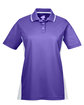 UltraClub Ladies' Cool & Dry Sport Two-Tone Polo purple/ white OFFront