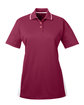 UltraClub Ladies' Cool & Dry Sport Two-Tone Polo maroon/ white OFFront