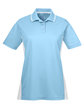 UltraClub Ladies' Cool & Dry Sport Two-Tone Polo columb blue/ wht OFFront