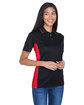 UltraClub Ladies' Cool & Dry Sport Two-Tone Polo black/ red ModelQrt