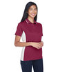 UltraClub Ladies' Cool & Dry Sport Two-Tone Polo maroon/ white ModelQrt
