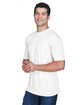 UltraClub Men's Cool & Dry Sport Performance Interlock T-Shirt white ModelQrt