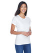 UltraClub Ladies' Cool & Dry Sport Performance Interlock T-Shirt white ModelQrt