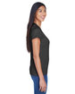 UltraClub Ladies' Cool & Dry Sport Performance Interlock T-Shirt BLACK ModelSide