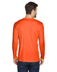 UltraClub Adult Cool & Dry Sport Long-Sleeve Performance Interlock T-Shirt BRIGHT ORANGE ModelBack