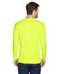 UltraClub Adult Cool & Dry Sport Long-Sleeve Performance Interlock T-Shirt BRIGHT YELLOW ModelBack