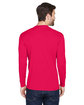 UltraClub Adult Cool & Dry Sport Long-Sleeve Performance Interlock T-Shirt red ModelBack
