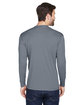 UltraClub Adult Cool & Dry Sport Long-Sleeve Performance Interlock T-Shirt CHARCOAL ModelBack