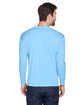 UltraClub Adult Cool & Dry Sport Long-Sleeve Performance Interlock T-Shirt COLUMBIA BLUE ModelBack