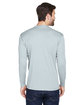 UltraClub Adult Cool & Dry Sport Long-Sleeve Performance Interlock T-Shirt GREY ModelBack