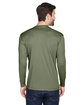 UltraClub Adult Cool & Dry Sport Long-Sleeve Performance Interlock T-Shirt military green ModelBack