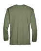 UltraClub Adult Cool & Dry Sport Long-Sleeve Performance Interlock T-Shirt MILITARY GREEN FlatBack