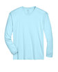 UltraClub Adult Cool & Dry Sport Long-Sleeve Performance Interlock T-Shirt ICE BLUE FlatFront