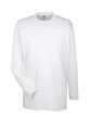 UltraClub Adult Cool & Dry Sport Long-Sleeve Performance Interlock T-Shirt white OFFront