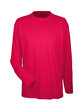 UltraClub Adult Cool & Dry Sport Long-Sleeve Performance Interlock T-Shirt red OFFront