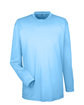UltraClub Adult Cool & Dry Sport Long-Sleeve Performance Interlock T-Shirt COLUMBIA BLUE OFFront