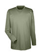 UltraClub Adult Cool & Dry Sport Long-Sleeve Performance Interlock T-Shirt MILITARY GREEN OFFront