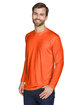 UltraClub Adult Cool & Dry Sport Long-Sleeve Performance Interlock T-Shirt BRIGHT ORANGE ModelQrt