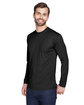 UltraClub Adult Cool & Dry Sport Long-Sleeve Performance Interlock T-Shirt BLACK ModelQrt