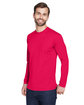 UltraClub Adult Cool & Dry Sport Long-Sleeve Performance Interlock T-Shirt red ModelQrt