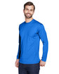 UltraClub Adult Cool & Dry Sport Long-Sleeve Performance Interlock T-Shirt royal ModelQrt