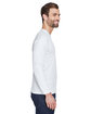 UltraClub Adult Cool & Dry Sport Long-Sleeve Performance Interlock T-Shirt WHITE ModelSide