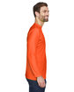 UltraClub Adult Cool & Dry Sport Long-Sleeve Performance Interlock T-Shirt bright orange ModelSide