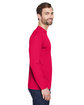 UltraClub Adult Cool & Dry Sport Long-Sleeve Performance Interlock T-Shirt red ModelSide