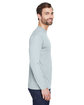 UltraClub Adult Cool & Dry Sport Long-Sleeve Performance Interlock T-Shirt grey ModelSide
