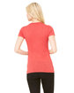 Bella + Canvas Ladies' Triblend Short-Sleeve Deep V-Neck T-Shirt red triblend ModelBack
