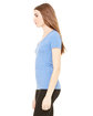Bella + Canvas Ladies' Triblend Short-Sleeve Deep V-Neck T-Shirt blue triblend ModelSide