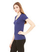 Bella + Canvas Ladies' Triblend Short-Sleeve Deep V-Neck T-Shirt navy triblend ModelSide