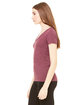 Bella + Canvas Ladies' Triblend Short-Sleeve Deep V-Neck T-Shirt maroon triblend ModelSide