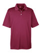 UltraClub Men's Cool & Dry Stain-Release Performance Polo MAROON OFFront