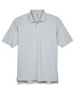 UltraClub Men's Cool & Dry Stain-Release Performance Polo silver FlatFront