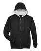UltraClub Adult Rugged Wear Thermal-Lined Full-Zip Fleece Hooded Sweatshirt  FlatFront