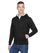 UltraClub Adult Rugged Wear Thermal-Lined Full-Zip Fleece Hooded Sweatshirt  ModelQrt