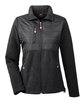 UltraClub Ladies' Fleece Jacket with Quilted Yoke Overlay  OFFront