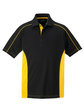 Extreme Men's Eperformance™ Fuse Snag Protection Plus Colorblock Polo BLK/ CMPS GOLD OFFront