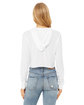 Bella + Canvas Ladies' Cropped Long Sleeve Hoodie T-Shirt solid wht trblnd ModelBack