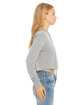 Bella + Canvas Ladies' Cropped Long Sleeve Hoodie T-Shirt ath grey triblnd ModelSide