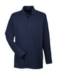 UltraClub Adult Long-Sleeve Whisper Piqu Polo navy OFFront