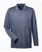 UltraClub Men's Cool & Dry Heathered Performance Quarter-Zip NAVY HEATHER OFFront