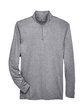 UltraClub Men's Cool & Dry Heathered Performance Quarter-Zip CHARCOAL HEATHER FlatFront
