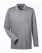 UltraClub Men's Cool & Dry Heathered Performance Quarter-Zip CHARCOAL HEATHER OFFront