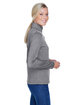 UltraClub Ladies' Cool & Dry Heathered Performance Quarter-Zip charcoal heather ModelSide
