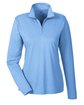 UltraClub Ladies' Cool & Dry Heathered Performance Quarter-Zip  OFFront