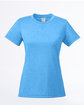 UltraClub Ladies'  Cool & Dry Heathered Performance T-Shirt columbia blu hth OFFront
