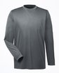 UltraClub Men's Cool & Dry Performance Long-Sleeve Top CHARCOAL OFFront